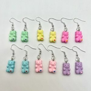 Gummy Bear Earrings - Pastel Earrings - Teddy Bear Earrings - Girl Earrings